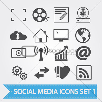 Social media icons set 1