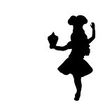 Silhouette girl cook. International Chefs Day