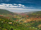 Panorama view to Atlas mountains and valley Morocco