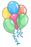 Birthday balloons soaring in air