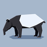 Flat geometric Malayan tapir