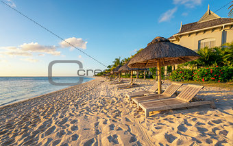 beautiful beach at Mauritius island
