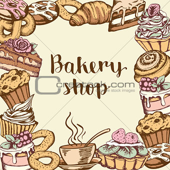 Background with bakery products