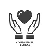 Compassion Feelings Glyph Vector Icon.