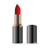 Example for advertising bright red lipstick image. Vector Illust