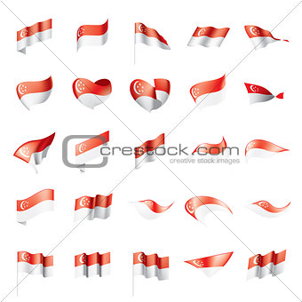 Singapore flag, vector illustration