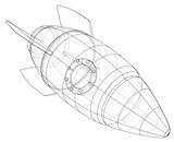 Rocket sketch. Vector rendering of 3d