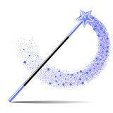 Magic Wand with blue sta and sparkle trail