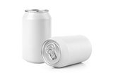 blank aluminium can on a white background