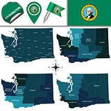 Map of Washington with Regions