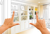 Hands Framing Custom Built-in Shelves and Cabinets Design Drawin