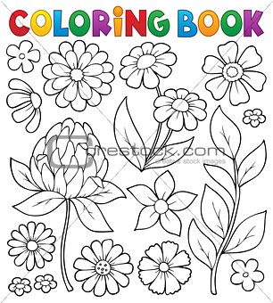 Coloring book flower topic 8