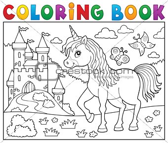 Coloring book happy unicorn topic 2