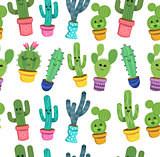 Seamless cactus Pattern Vector