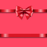 Red Ribbon With Pink Background