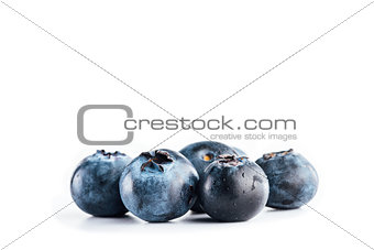 Fresh blueberries on white background