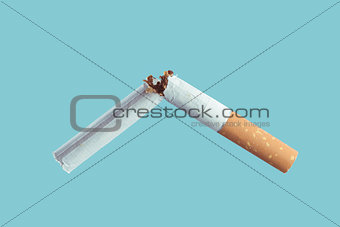 Cigarette burning close up