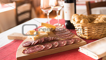 Italian salami and cheese appetizers