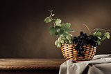 Grapes in a basket still life