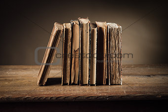 Ancient books on an old table