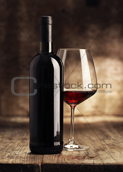 Wine bottles with glass
