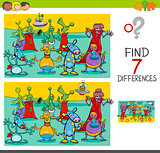 find differences game with aliens characters