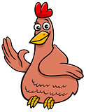 hen or chicken character cartoon illustration