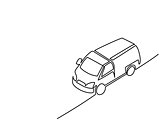 Continuous line isometric drawing. Pickup truck