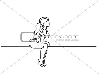 Sitting sexy woman