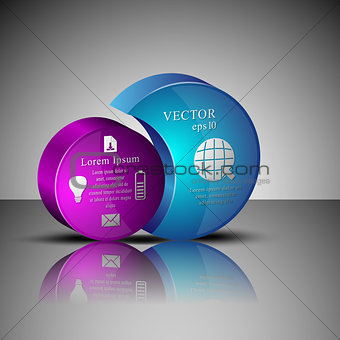 3d round multi colored banner