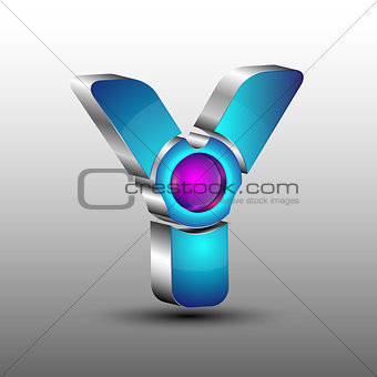 The vector futuristic 3d logo design
