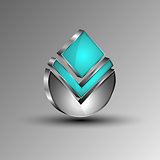 The vector 3d.Shiny futuristic emblem