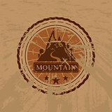 The vector mountain grunge sticker