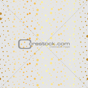 White and gold pattern. Abstract geometric modern background. Vector illustration.Shiny backdrop. Texture of gold foil. Art deco style. Polka dots, confetti.