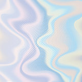 Holographic background with halftone dots design 