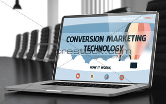 Conversion Marketing Technology Concept on Laptop Screen. 3d