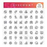 Discount Line Icons Set