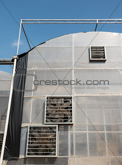 Large greenhouse with the multi ventilators.