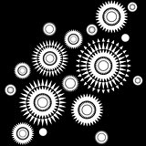 Abstract black and white background with round shapes