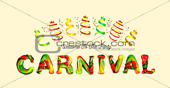 Colorful 3d text carnival.