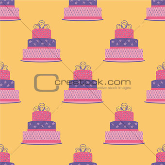 Birthday cake seamless pattern