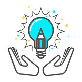 Cherish a creative idea - light bulb icon, invention concept