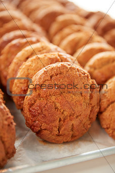 Display Of Freshly Baked Cookies In Coffee Shop