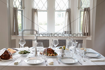 A table at a Jewish home set for the Shabbat meal