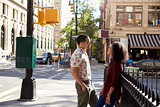 Young Couple Meeting On Urban Street In New York City