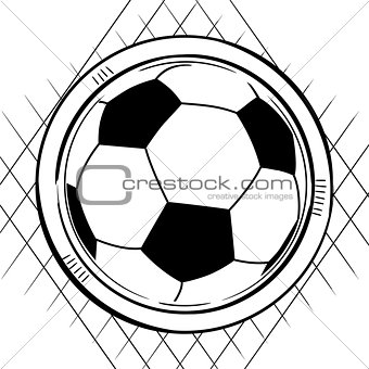 Soccer football sketch on white