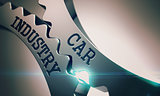 Car Industry - Mechanism of Shiny Metal Cog Gears. 3D.