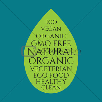Organic food leaf banner