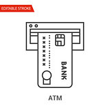 ATM Icon. Thin Line Vector Illustration