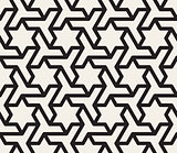 Vector Seamless Black And White Geometric Star Triangle Shape Tessellation Pattern